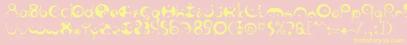 FishInTheBathroom Font – Yellow Fonts on Pink Background
