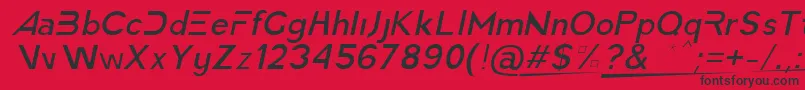 AmericaFasterLightItalic Font – Black Fonts on Red Background