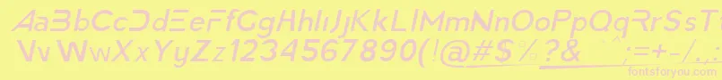 En savoir plus sur la police AmericaFasterLightItalic Police AmericaFasterLightItalic – polices roses sur fond jaune