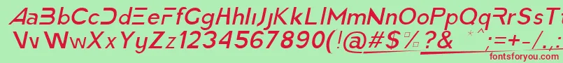 AmericaFasterLightItalic Font – Red Fonts on Green Background