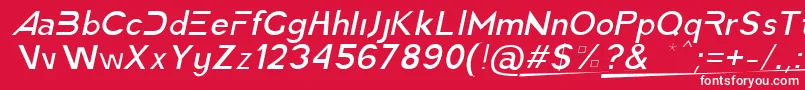 フォントAmericaFasterLightItalic – 赤い背景に白い文字