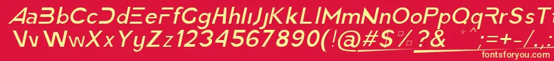 AmericaFasterLightItalic Font – Yellow Fonts on Red Background