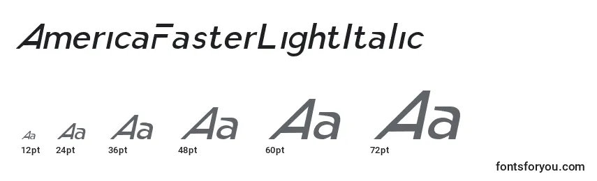 AmericaFasterLightItalic Font Sizes