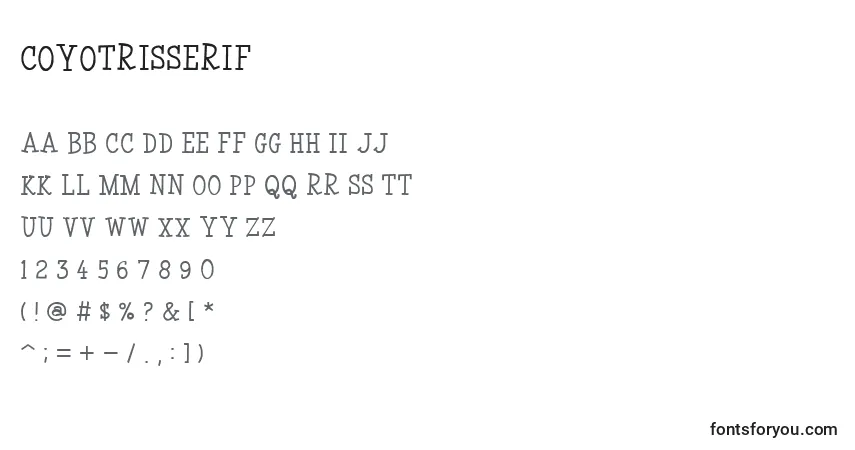 A fonte CoyotrisSerif – alfabeto, números, caracteres especiais