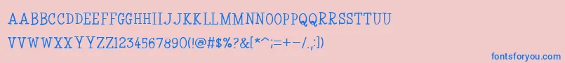 フォントCoyotrisSerif – ピンクの背景に青い文字