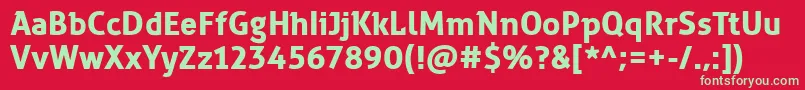 フォントZwodreiBold – 赤い背景に緑の文字