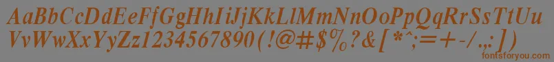 RespectNarrowBoldItalic.001.001 Font – Brown Fonts on Gray Background