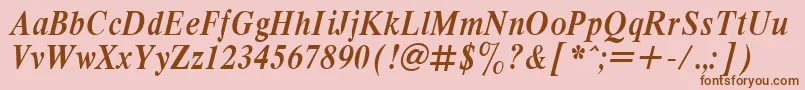 RespectNarrowBoldItalic.001.001 Font – Brown Fonts on Pink Background