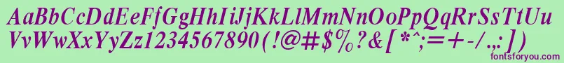 RespectNarrowBoldItalic.001.001 Font – Purple Fonts on Green Background