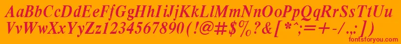 RespectNarrowBoldItalic.001.001 Font – Red Fonts on Orange Background