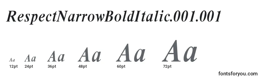 RespectNarrowBoldItalic.001.001 Font Sizes