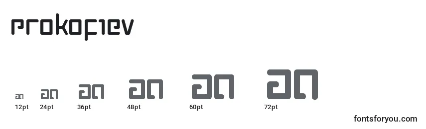 Размеры шрифта Prokofiev