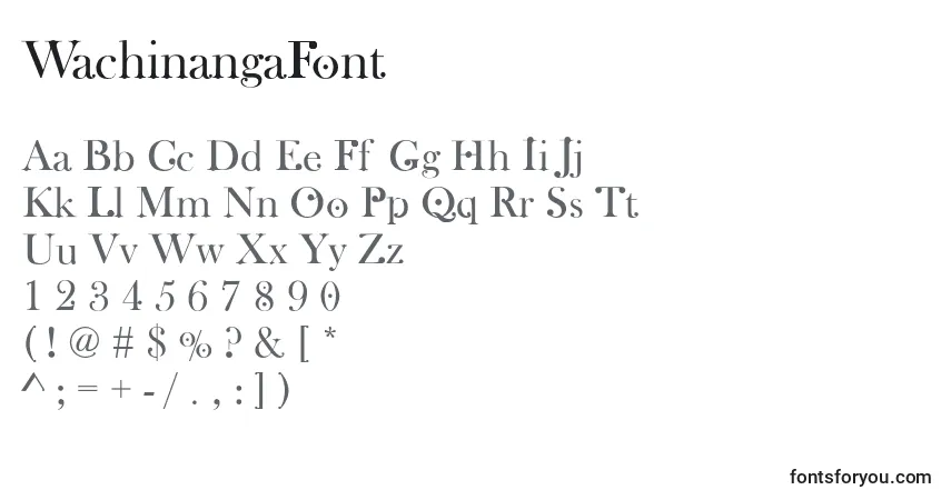 Schriftart WachinangaFont (115146) – Alphabet, Zahlen, spezielle Symbole