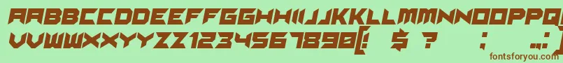 フォントSuggestedItalic – 緑の背景に茶色のフォント