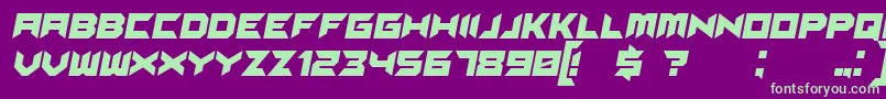 SuggestedItalic-Schriftart – Grüne Schriften auf violettem Hintergrund