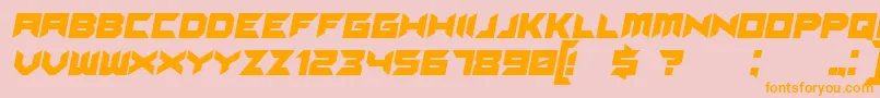 SuggestedItalic-Schriftart – Orangefarbene Schriften auf rosa Hintergrund