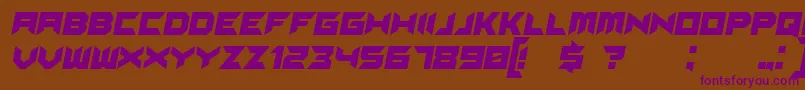 フォントSuggestedItalic – 紫色のフォント、茶色の背景