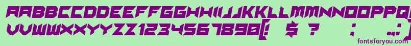 SuggestedItalic-Schriftart – Violette Schriften auf grünem Hintergrund