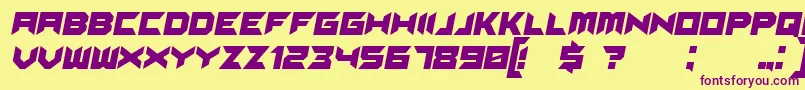 SuggestedItalic-Schriftart – Violette Schriften auf gelbem Hintergrund