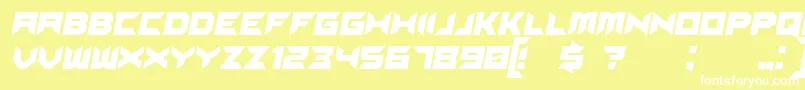 フォントSuggestedItalic – 黄色い背景に白い文字