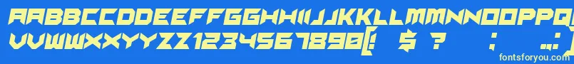 SuggestedItalic Font – Yellow Fonts on Blue Background