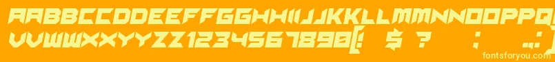 フォントSuggestedItalic – オレンジの背景に黄色の文字
