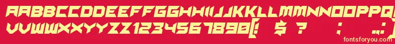 フォントSuggestedItalic – 黄色の文字、赤い背景