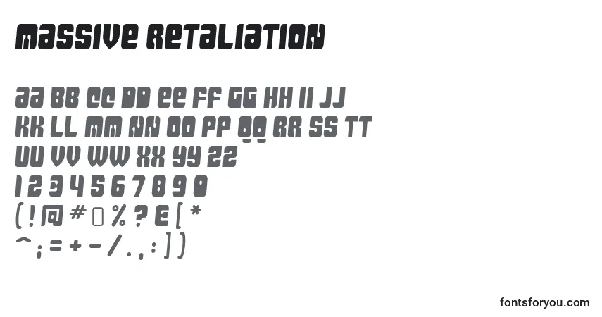 Schriftart Massive Retaliation – Alphabet, Zahlen, spezielle Symbole