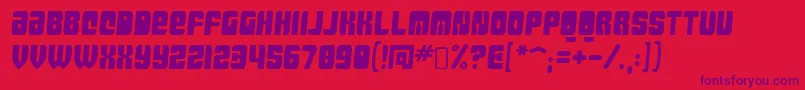 Weitere Informationen zur Massive Retaliation-Schriftart Massive Retaliation-Schriftart – Violette Schriften auf rotem Hintergrund