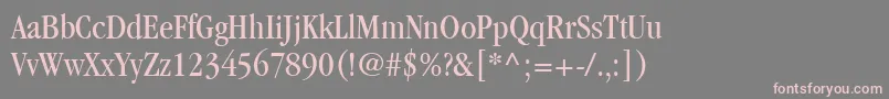 Fonte ItcGaramondLtBookCondensed – fontes rosa em um fundo cinza