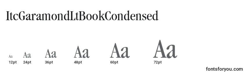 Размеры шрифта ItcGaramondLtBookCondensed