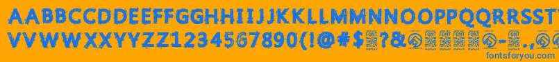 フォントGristledfontRegular – オレンジの背景に青い文字