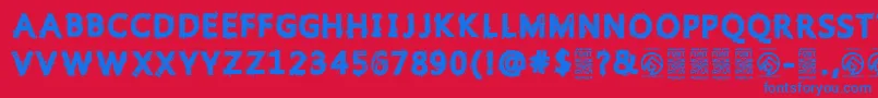 Police GristledfontRegular – polices bleues sur fond rouge