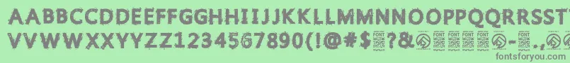 フォントGristledfontRegular – 緑の背景に灰色の文字