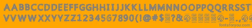 フォントGristledfontRegular – オレンジの背景に灰色の文字