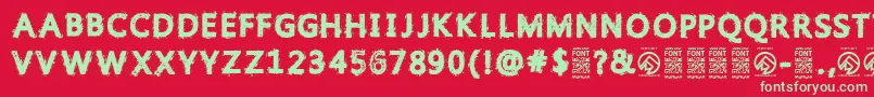 GristledfontRegular Font – Green Fonts on Red Background