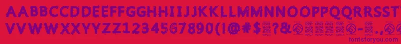 GristledfontRegular Font – Purple Fonts on Red Background