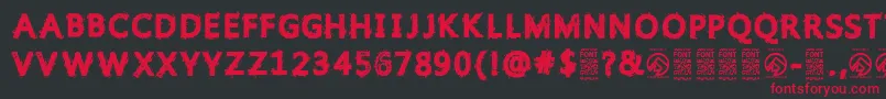 フォントGristledfontRegular – 黒い背景に赤い文字