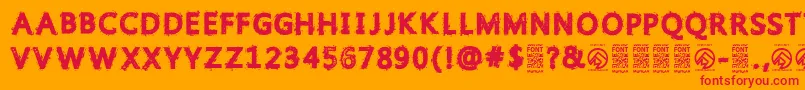 フォントGristledfontRegular – オレンジの背景に赤い文字