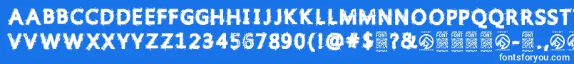 Шрифт GristledfontRegular – белые шрифты на синем фоне