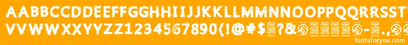 フォントGristledfontRegular – オレンジの背景に白い文字