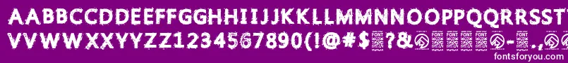 フォントGristledfontRegular – 紫の背景に白い文字