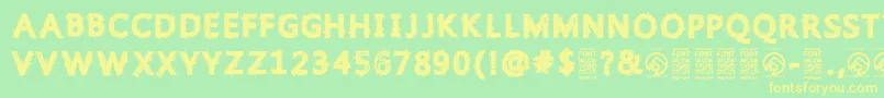 GristledfontRegular Font – Yellow Fonts on Green Background