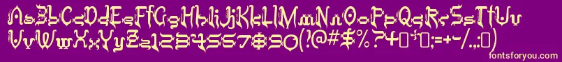 TobintaxRegular Font – Yellow Fonts on Purple Background