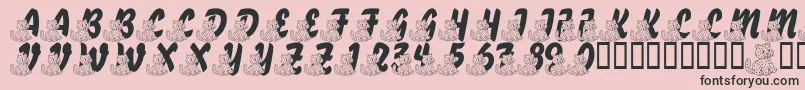 LmsABerryNiceCat Font – Black Fonts on Pink Background