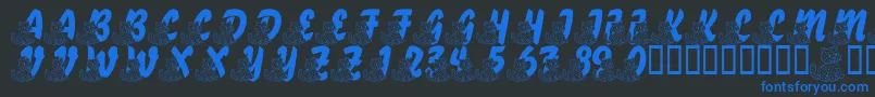 LmsABerryNiceCat Font – Blue Fonts on Black Background