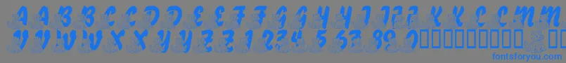 LmsABerryNiceCat-Schriftart – Blaue Schriften auf grauem Hintergrund