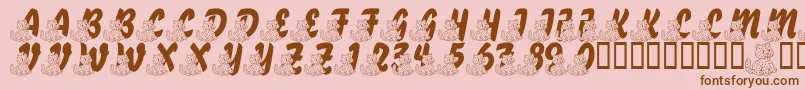 LmsABerryNiceCat Font – Brown Fonts on Pink Background