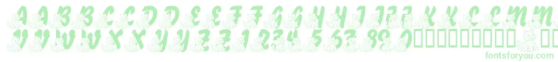 LmsABerryNiceCat Font – Green Fonts on White Background