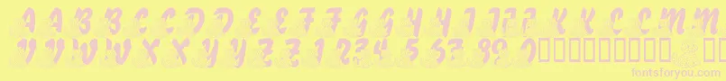 LmsABerryNiceCat Font – Pink Fonts on Yellow Background